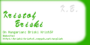 kristof briski business card